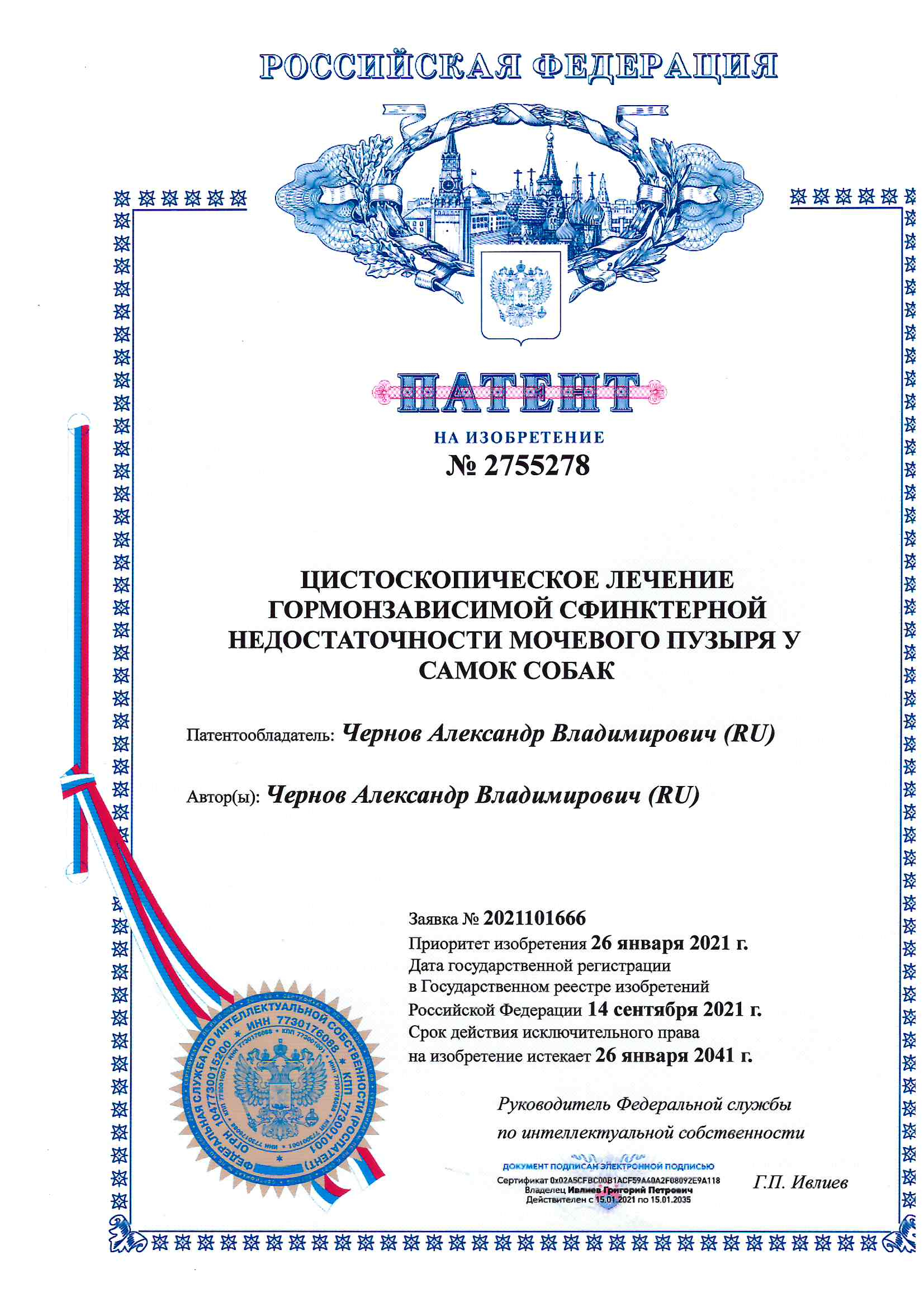 Патент цистоскопическое лечение недержания мочи у собак